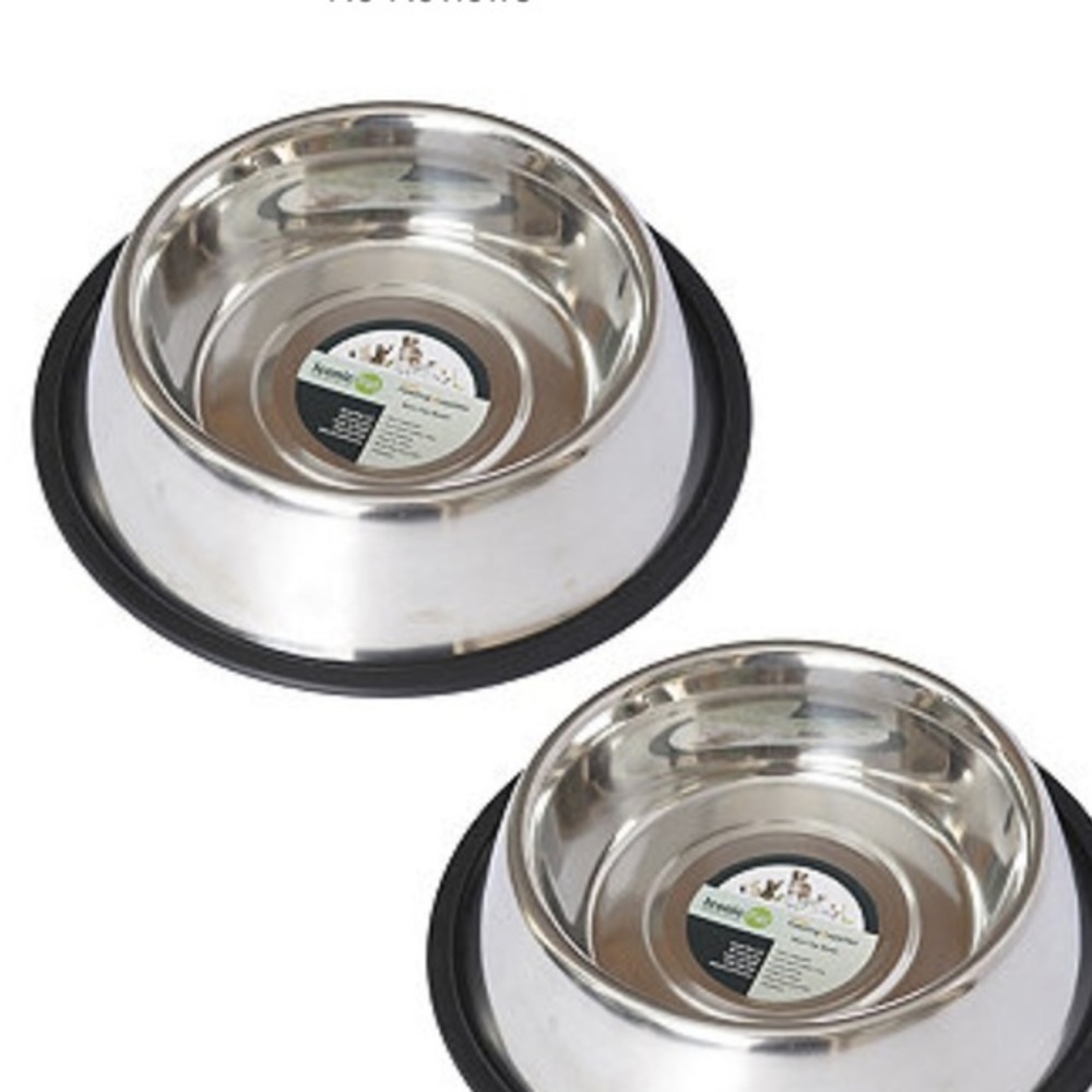 Iconic Pet 2 Pack Stainless Steel Non-Skid Pet Bowl for Dog or Cat - 32 Oz.